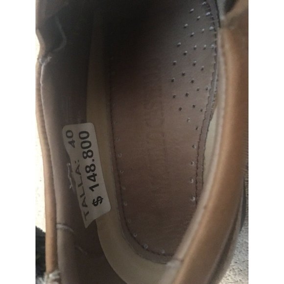 New Massimo Castello Shoes Mocacin Loafers Tan Sz 10 Maroon Msrp $148 - Picture 7 of 8